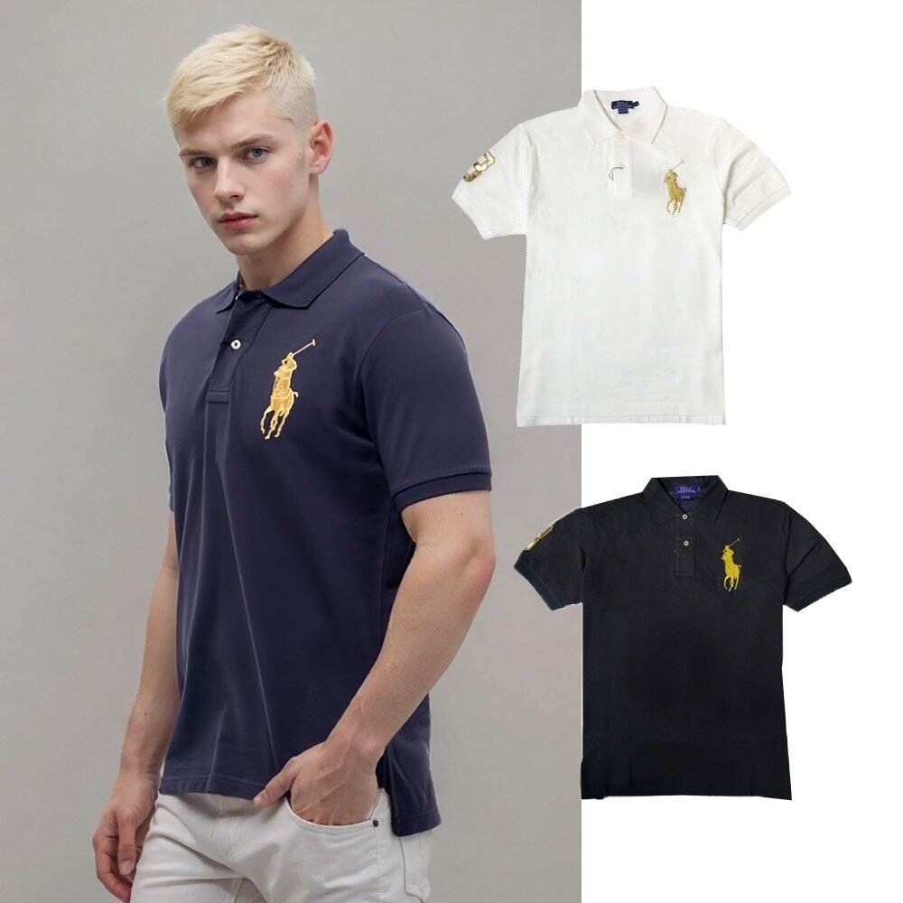 2019777000-POLO Ralph Lauren 成人版 polo大馬  POLO衫 雙扣 男生款 版型偏大 大尺碼 男生上衣