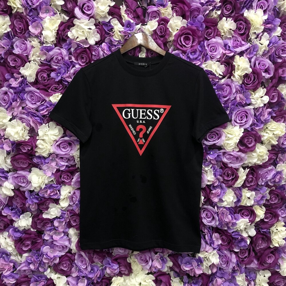 GUESS 短袖 經典 倒三角 大LOGO 短T 黑色 白色 粉色 韓國貨 情侶款-圖片-6