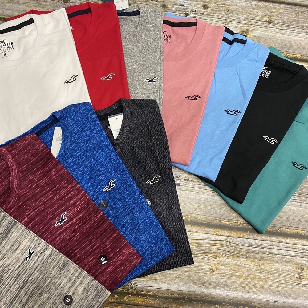 Hollister HCO 海鷗 刺繡 小Logo 素t 短袖 t 恤 休閒外出 情侶裝 多色可挑-圖片-2