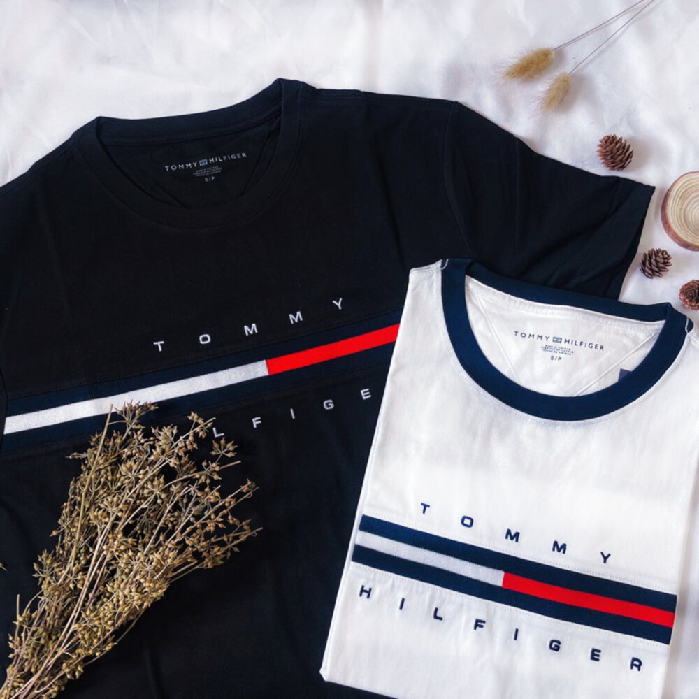 Tommy Hilfiger 成人 刺繡 經典大Logo 短袖 T恤 上衣 情侶裝 大尺碼-圖片-1