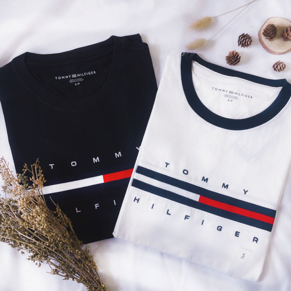 TommyHilfiger成人刺繡經典大Logo短袖T恤上衣情侶裝大尺碼