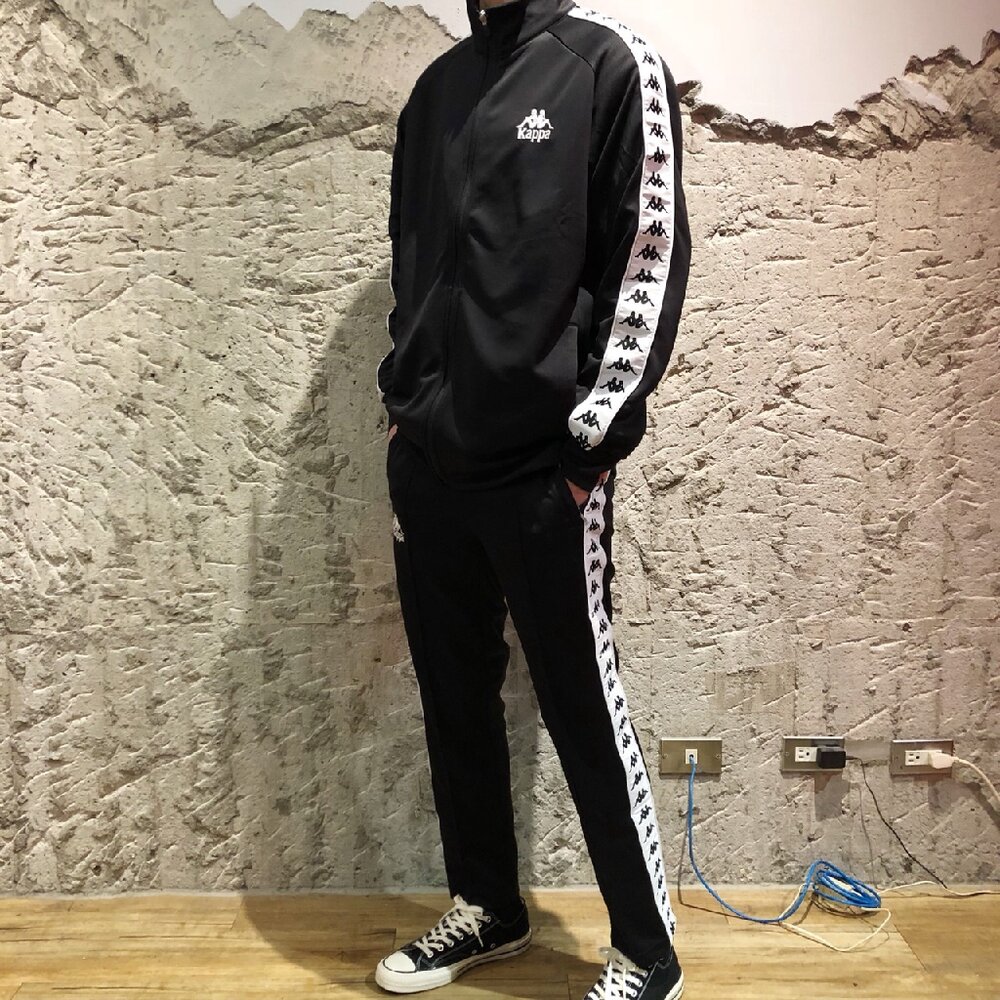 KAPPA 222 BANDA Jacket 夾克 運動外套 運動 套裝 陰陽 串標 黑 白 KAPPA外套-圖片-1