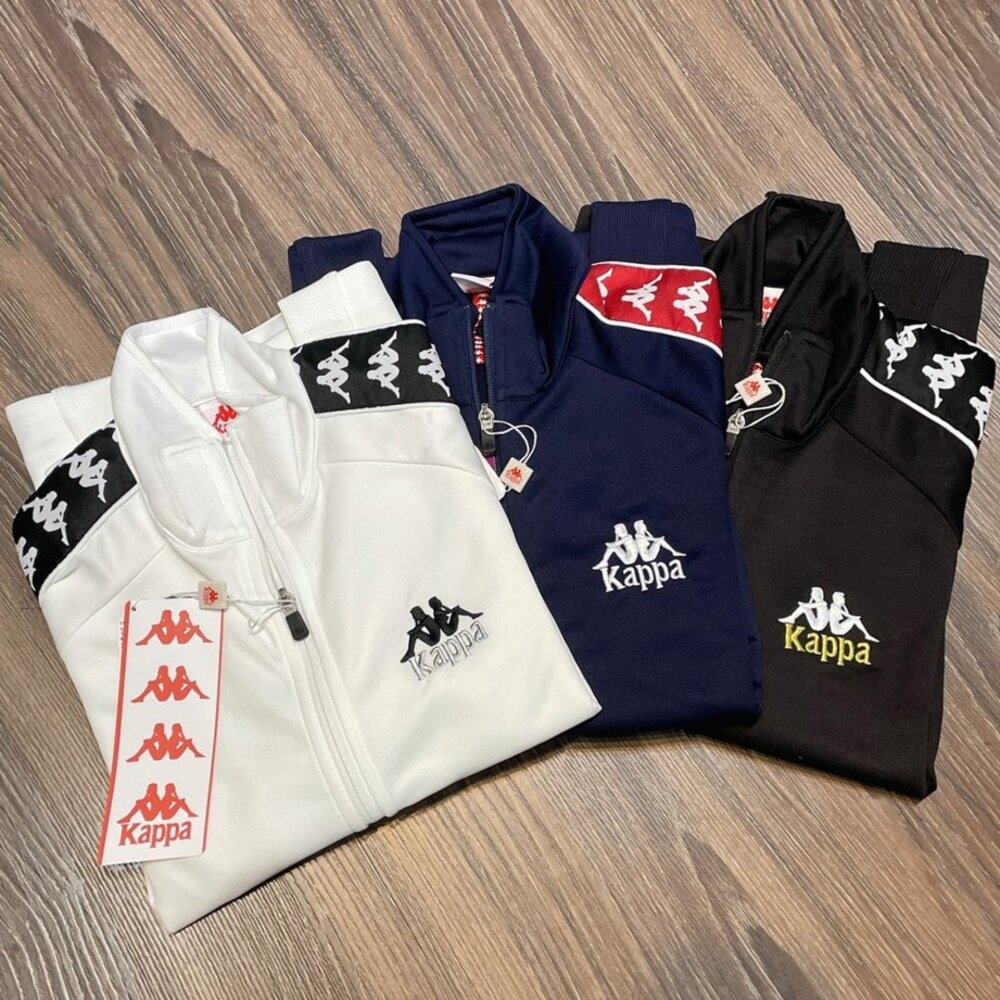 KAPPA 222 BANDA Jacket 夾克 運動外套 運動 套裝 陰陽 串標 黑 白 KAPPA外套-圖片-4