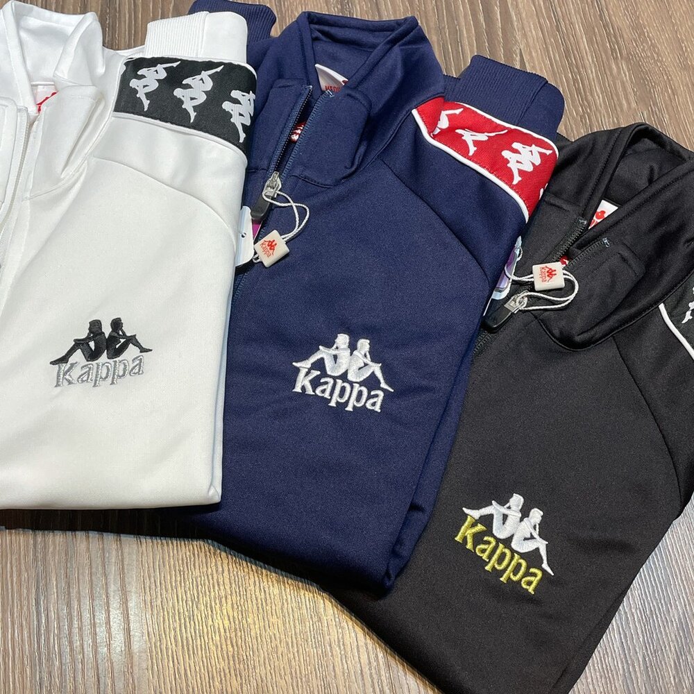KAPPA 222 BANDA Jacket 夾克 運動外套 運動 套裝 陰陽 串標 黑 白 KAPPA外套-圖片-5