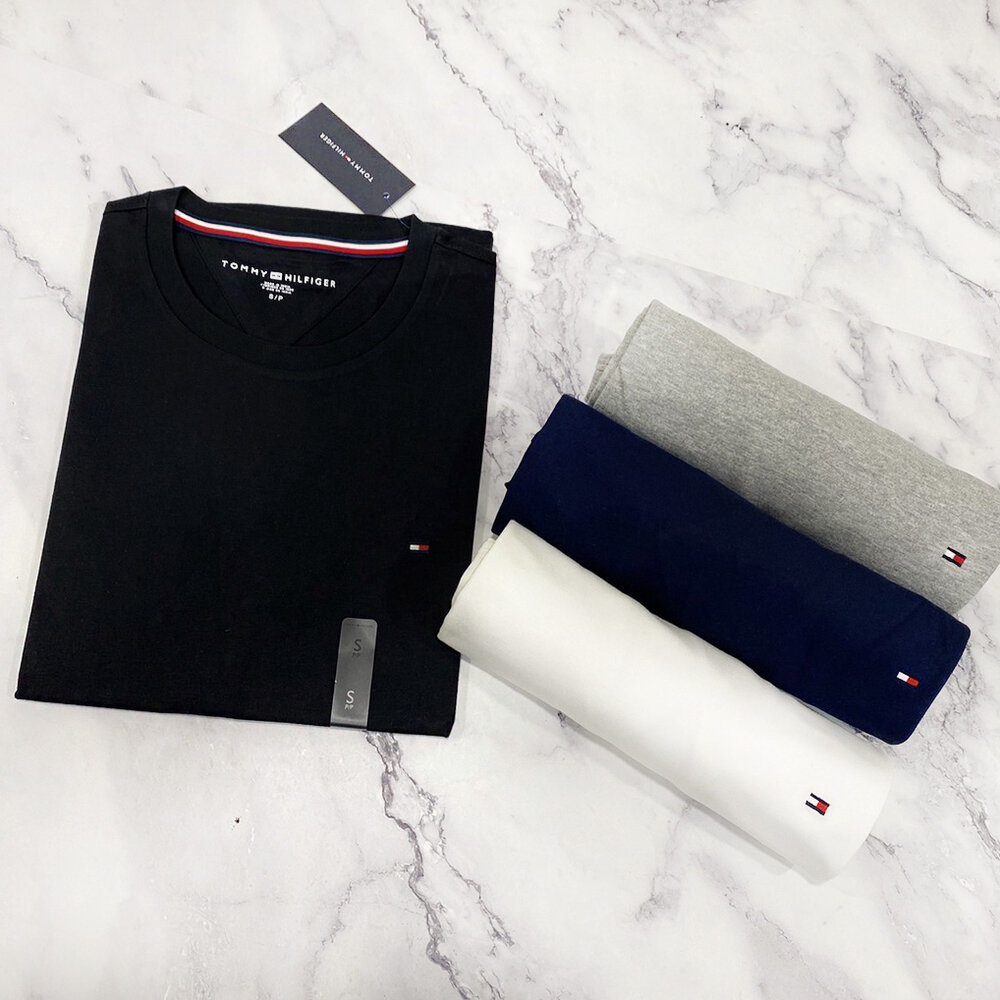 TOMMY 刺繡 素T 經典小LOGO 上衣 短袖 情侶裝 t shirt 大尺碼 成人 男生衣著 短袖 t 恤 661-圖片-1