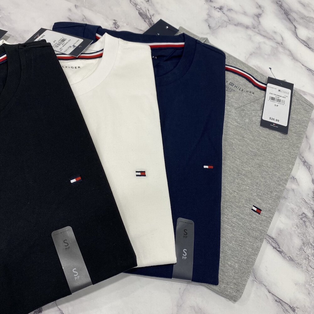 TOMMY 刺繡 素T 經典小LOGO 上衣 短袖 情侶裝 t shirt 大尺碼 成人 男生衣著 短袖 t 恤 661-圖片-2