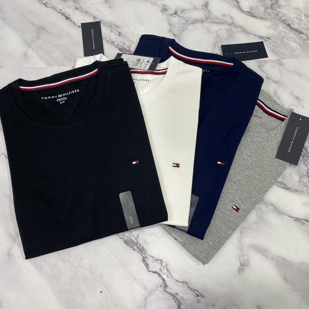 TOMMY 刺繡 素T 經典小LOGO 上衣 短袖 情侶裝 t shirt 大尺碼 成人 男生衣著 短袖 t 恤 661-圖片-3