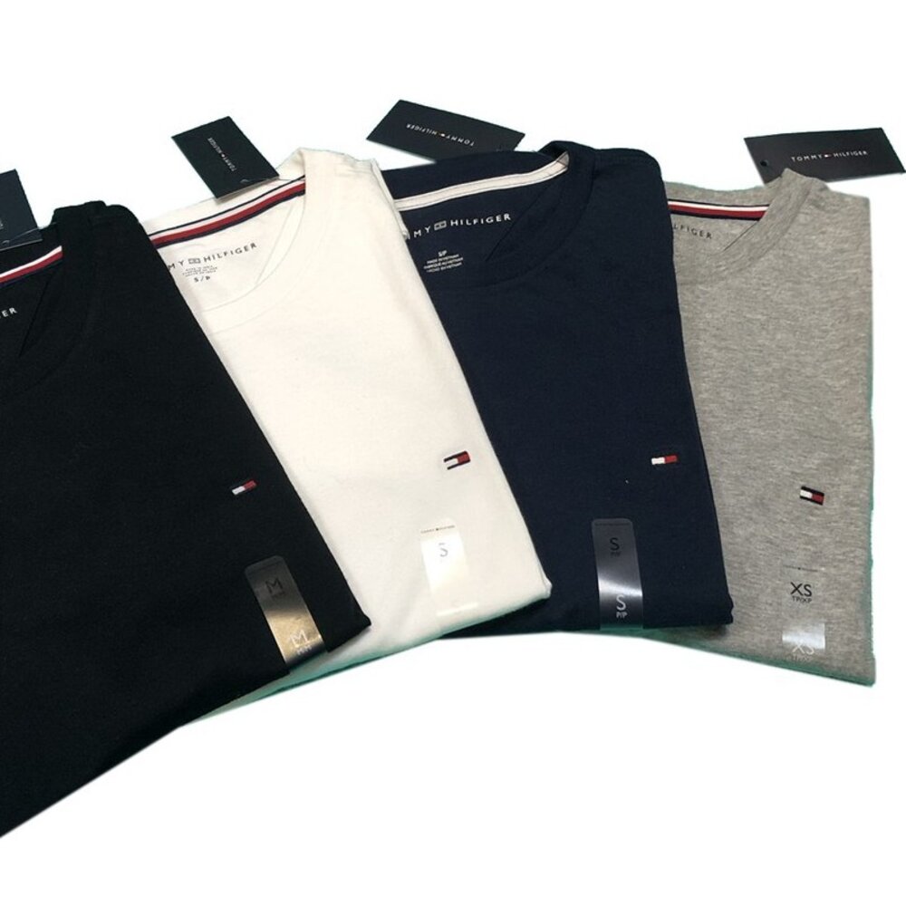 TOMMY 刺繡 素T 經典小LOGO 上衣 短袖 情侶裝 t shirt 大尺碼 成人 男生衣著 短袖 t 恤 661-圖片-5