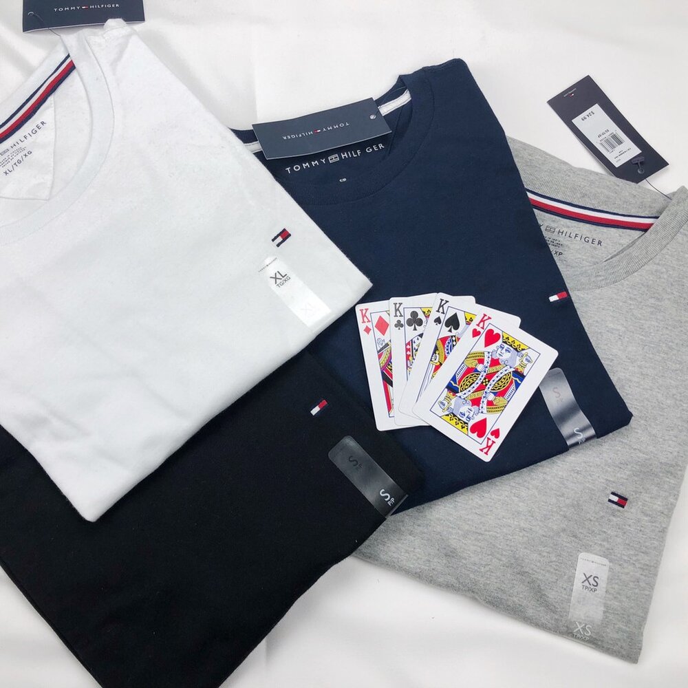 TOMMY 刺繡 素T 經典小LOGO 上衣 短袖 情侶裝 t shirt 大尺碼 成人 男生衣著 短袖 t 恤 661-圖片-6