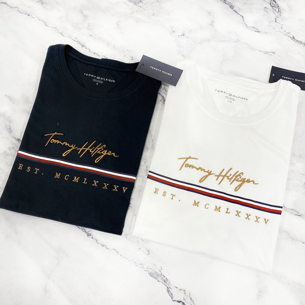 Tommy Hilfiger 成人 經典LOGO 刺繡LOGO 短袖上衣 短T 短袖T恤 男生衣著 情侶款-圖片-3
