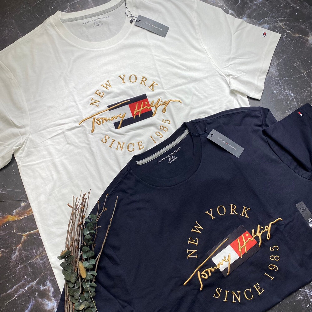 Tommy Hilfiger 成人 經典LOGO 刺繡LOGO 短袖上衣 短T 短袖T恤 男生衣著 情侶款-圖片-4