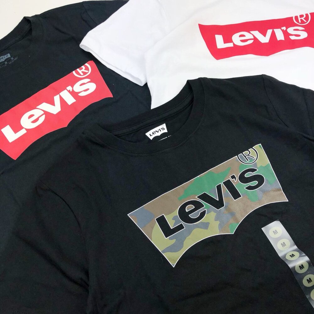 Levis 青年版 經典文字 大Logo 圓領短T 白色 情侶裝-圖片-7