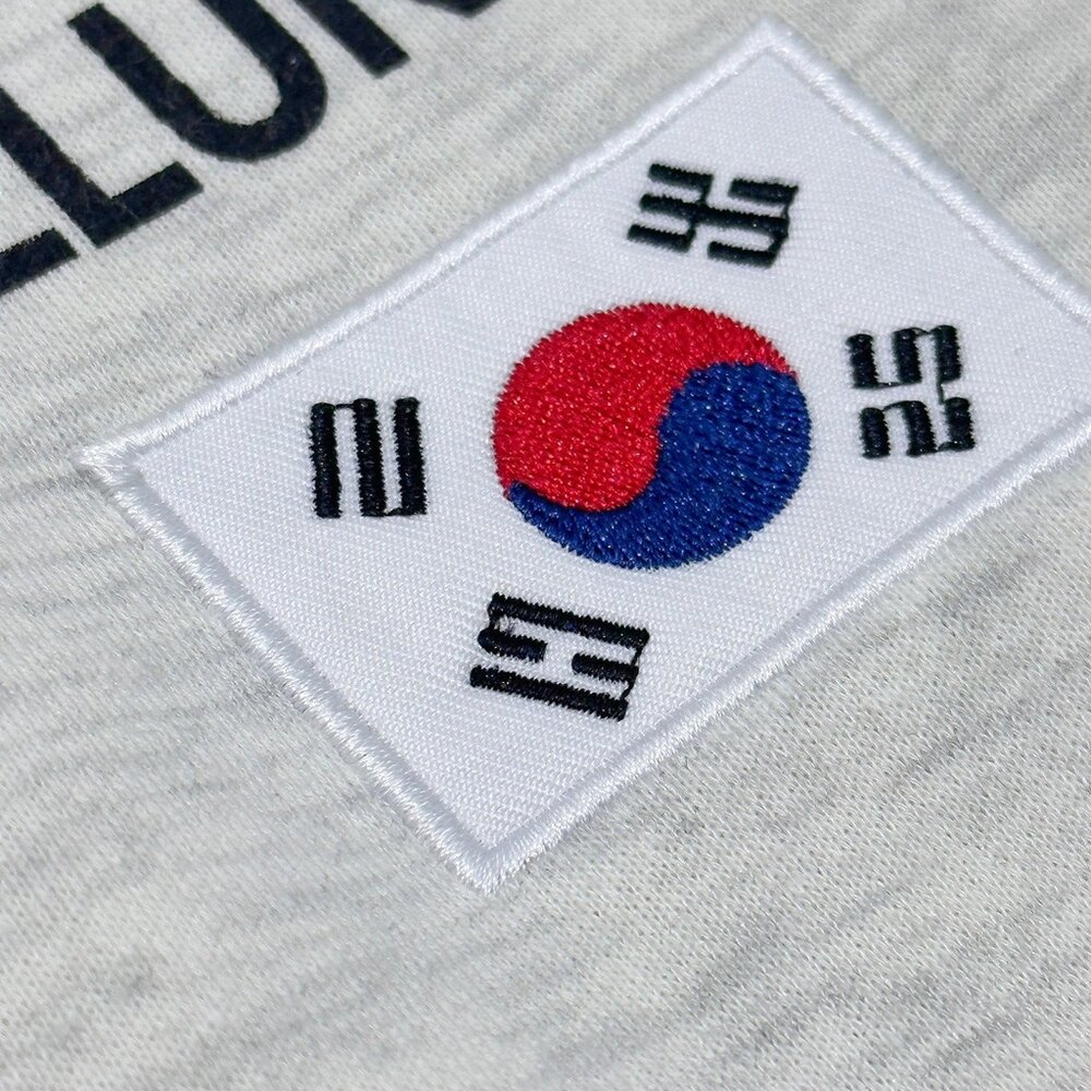 韓版 SOUTH KOREA +82 帽T 內刷毛 長袖 韓國國旗長袖 長T 刺繡國旗 寬鬆-圖片-3