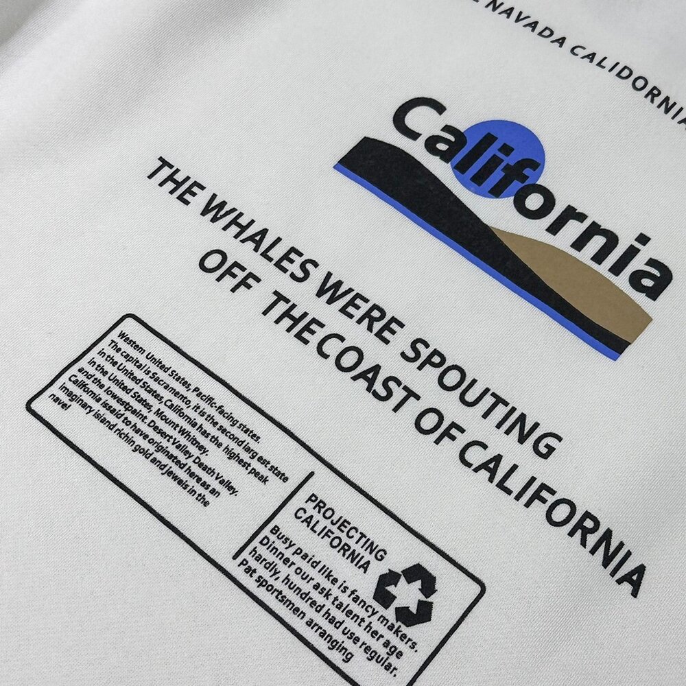 韓版 California 大學T 加州 內刷毛 長袖 情侶款 環保 寬鬆T 落肩 寬鬆 前後Logo 80152-圖片-2