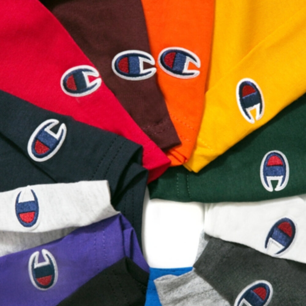 Champion 冠軍 短袖 情侶裝 T425 美規 6.1oz 刺繡logo 素T 大尺碼 男生衣著 多色可選-圖片-2