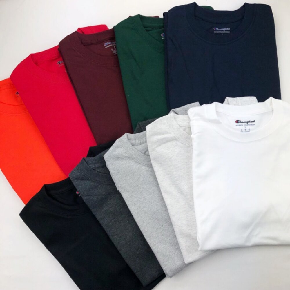 Champion 冠軍 短袖 情侶裝 T425 美規 6.1oz 刺繡logo 素T 短袖上衣 大尺碼 男生衣著-圖片-7