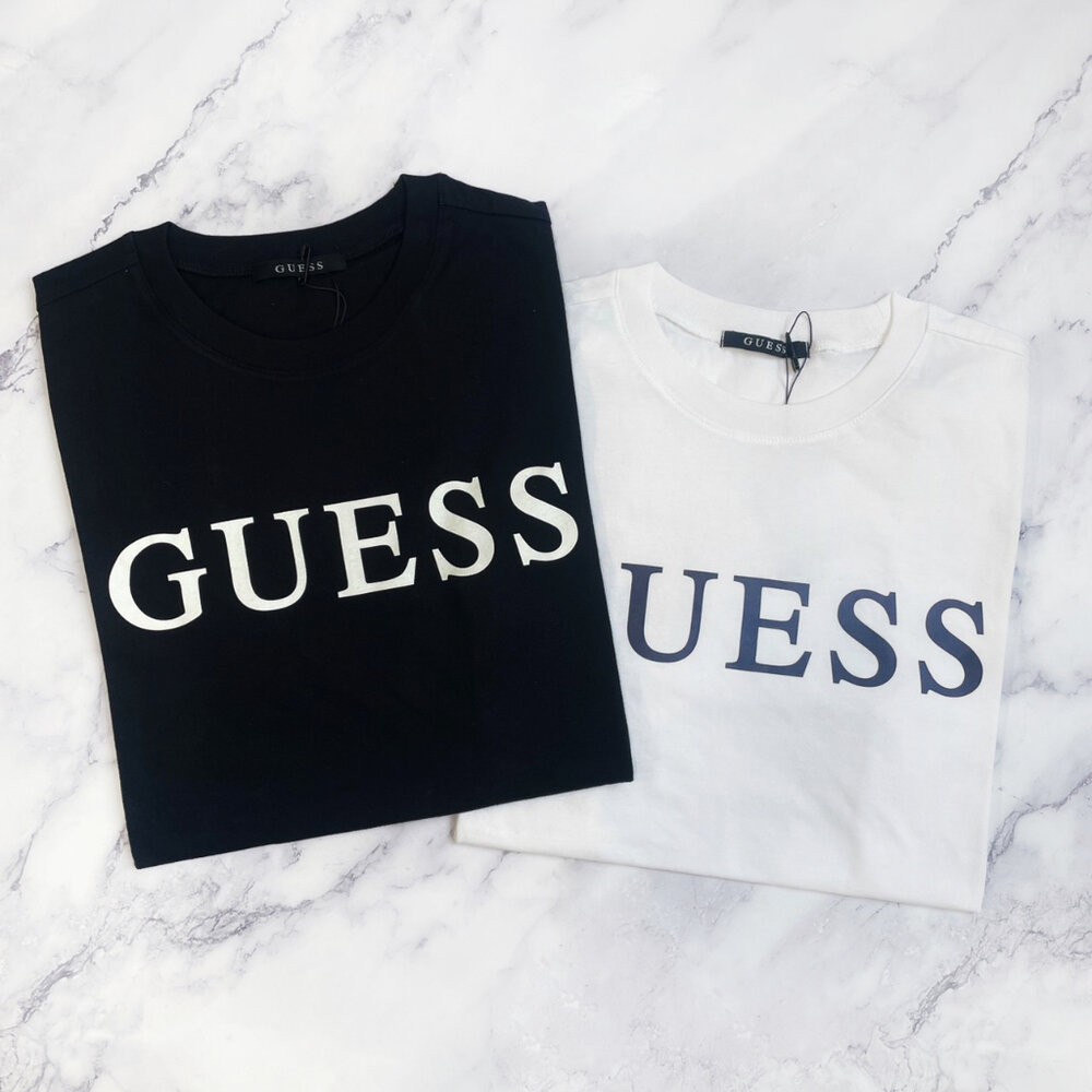 Guess 男生衣著 男生成人 GUESS短T 短T 情侶裝 T恤 經典文字 短袖-圖片-1