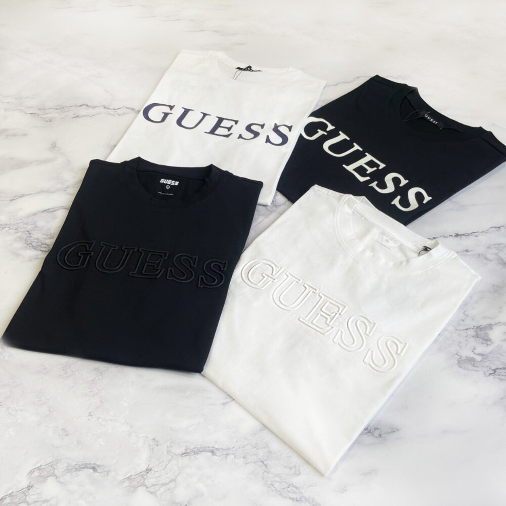 Guess 男生衣著 男生成人 GUESS短T 短T 情侶裝 T恤 經典文字 短袖-圖片-3