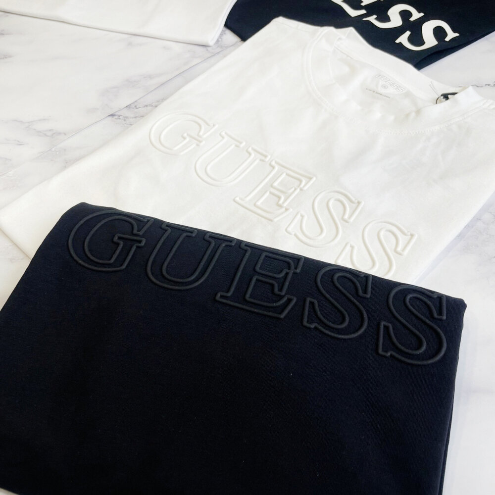 Guess 男生衣著 男生成人 GUESS短T 短T 情侶裝 T恤 經典文字 短袖-圖片-4