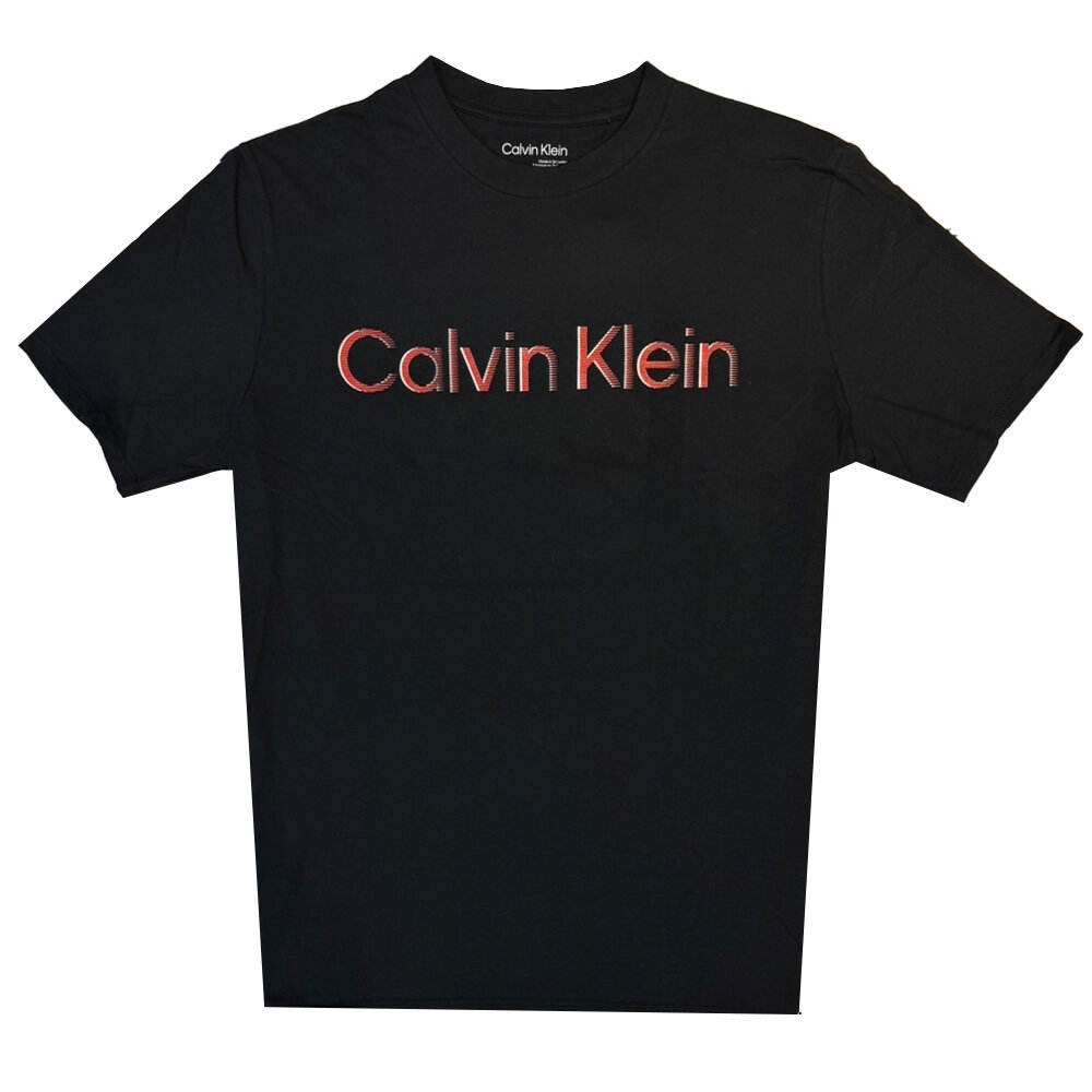 Calvin Klein CK 男版 短T 短袖 印膠LOGO 短袖上衣 情侶裝 黑白兩色 T恤 現貨-圖片-3