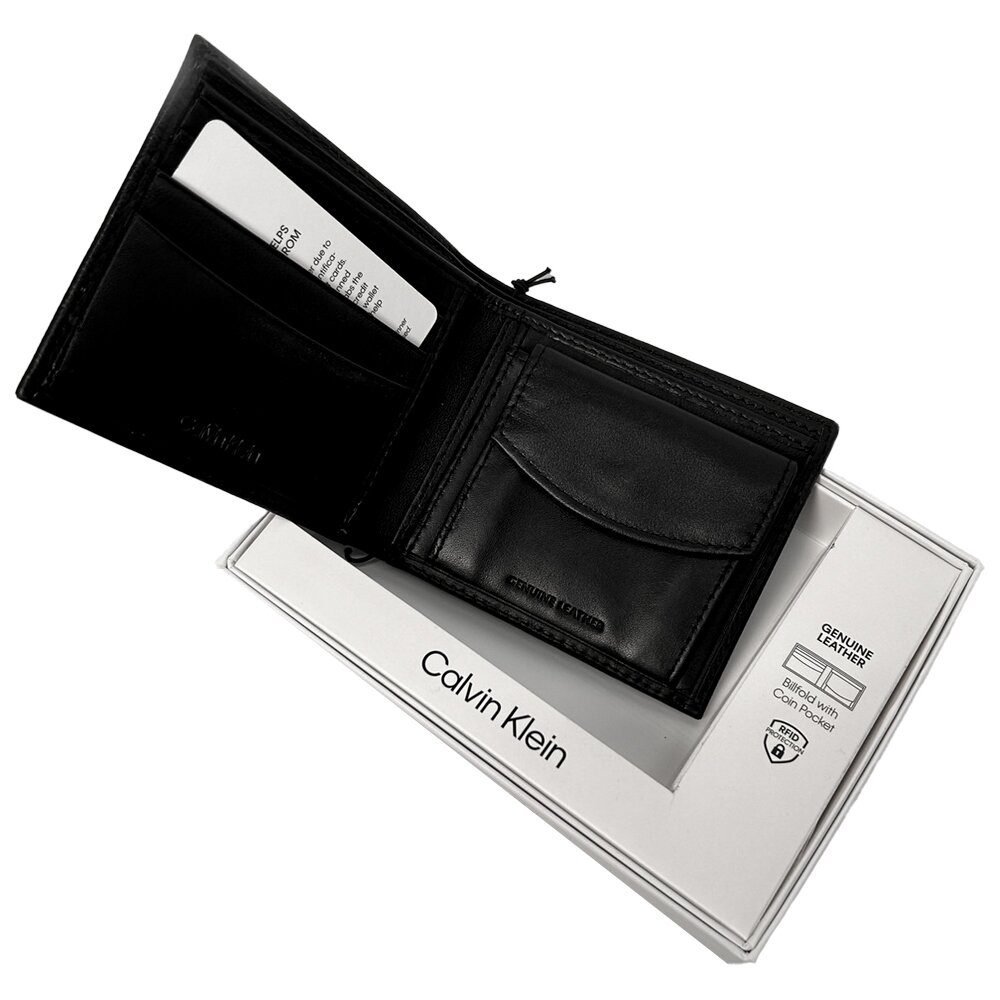 Calvin Klein CK 男生皮夾 防刮 皮面 零錢袋 全卡層 可放照片-圖片-7