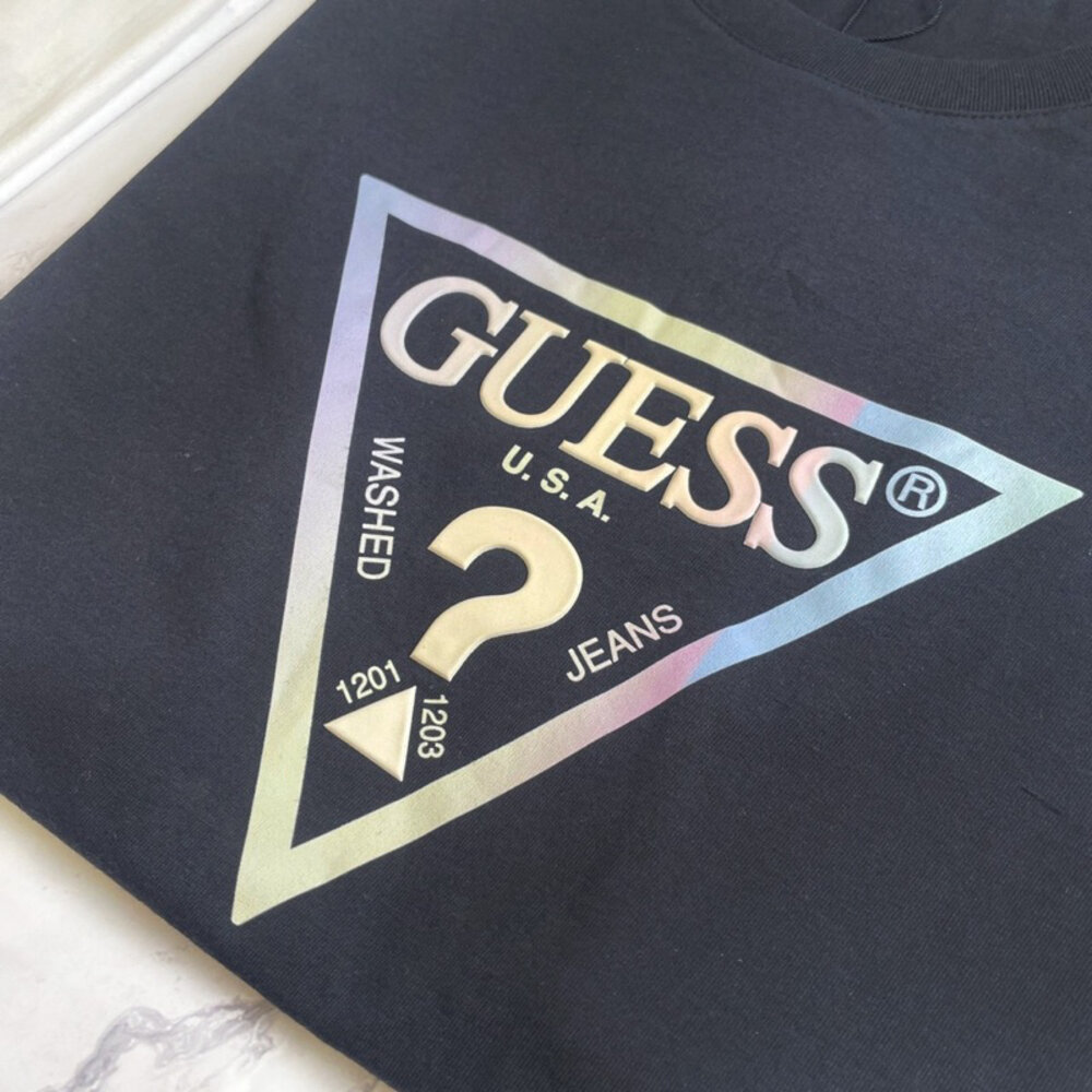 Guess 短袖 衣服 立體LOGO 印膠款 上衣 特別款 短袖 t 恤 經典大LOGO 短袖t恤 現貨-圖片-3