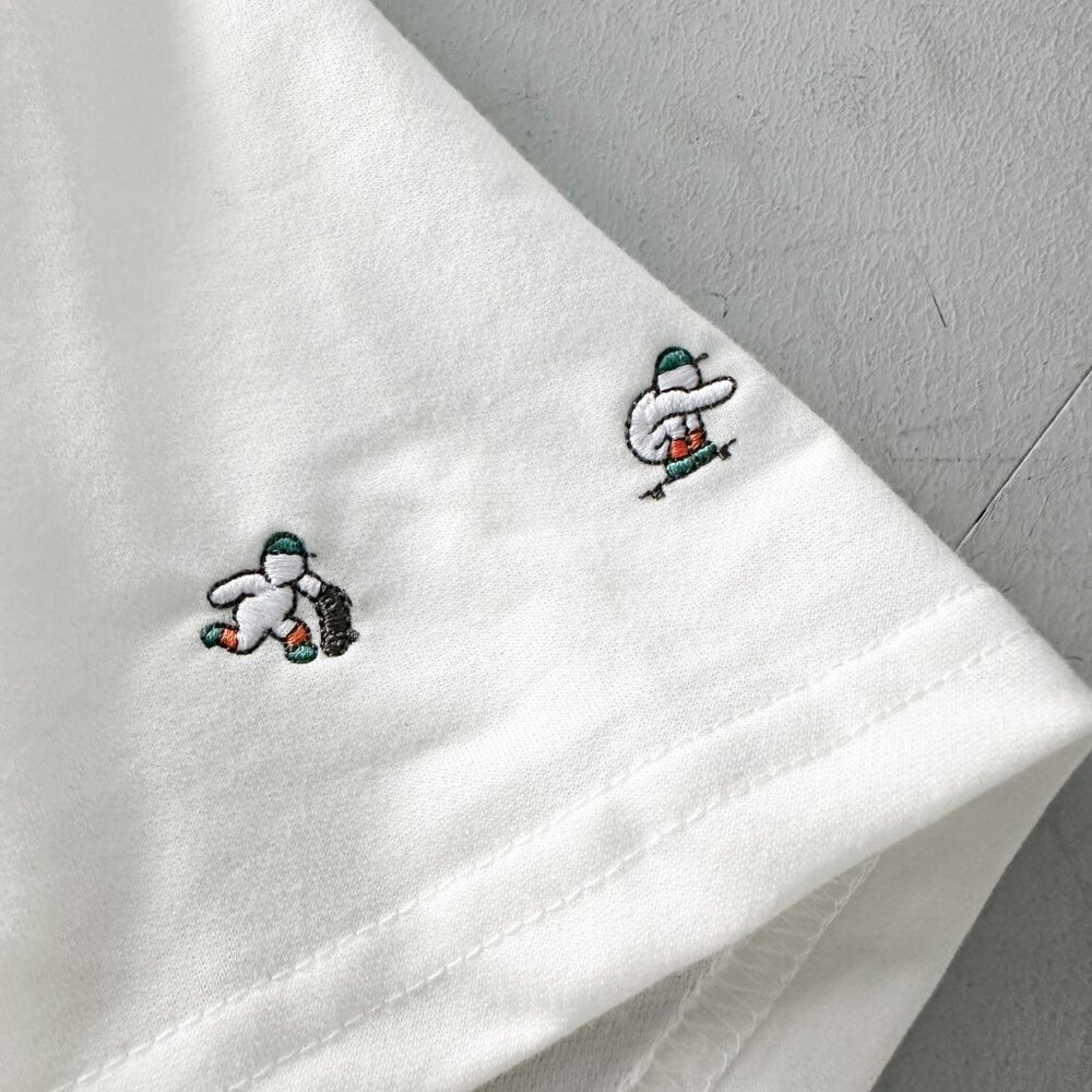 韓版 刺繡滑板小人物 短袖 微笑 短T 上衣 男生衣著 情侶款 韓版上衣 潮流 寬鬆 落肩 80533-圖片-8