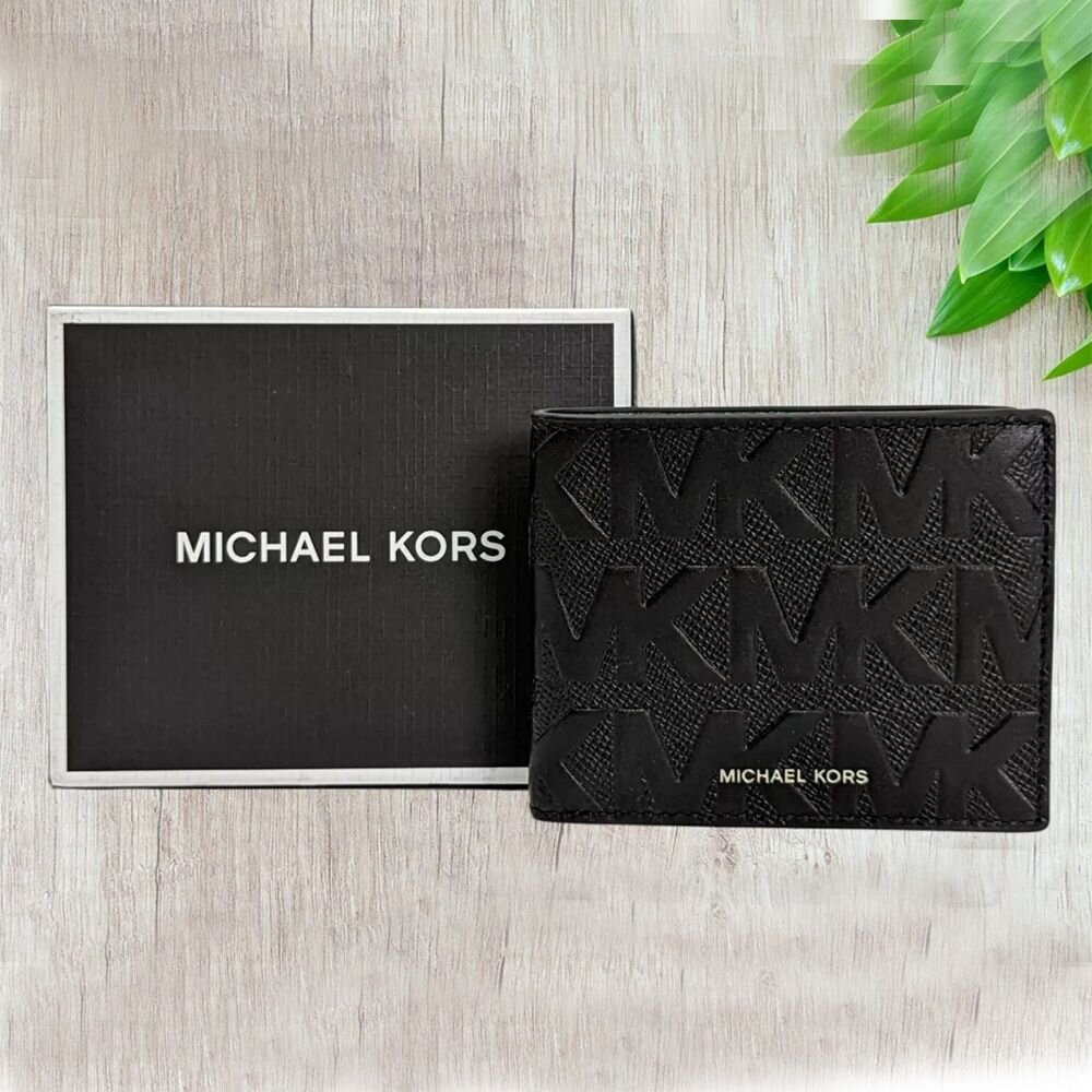 Michael kors Mk 短夾 經典 滿版 搭配鐵牌logo 防刮 男生短夾 八卡 零錢袋 正品 現貨 美國代購-圖片-11