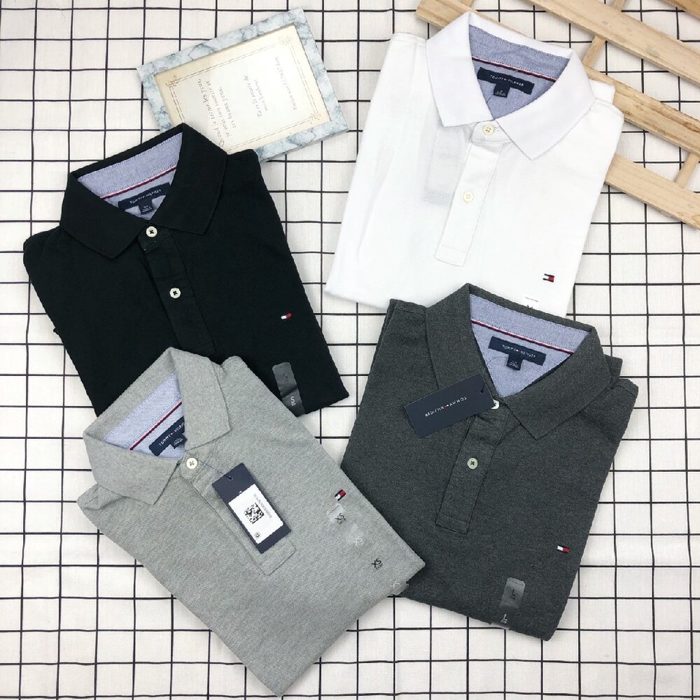 Tommy Hilfiger 短袖 POLO衫 刺繡 小LOGO款 棉質 男生衣服 短袖上衣 寬鬆上衣 大尺碼 美國代購-圖片-1