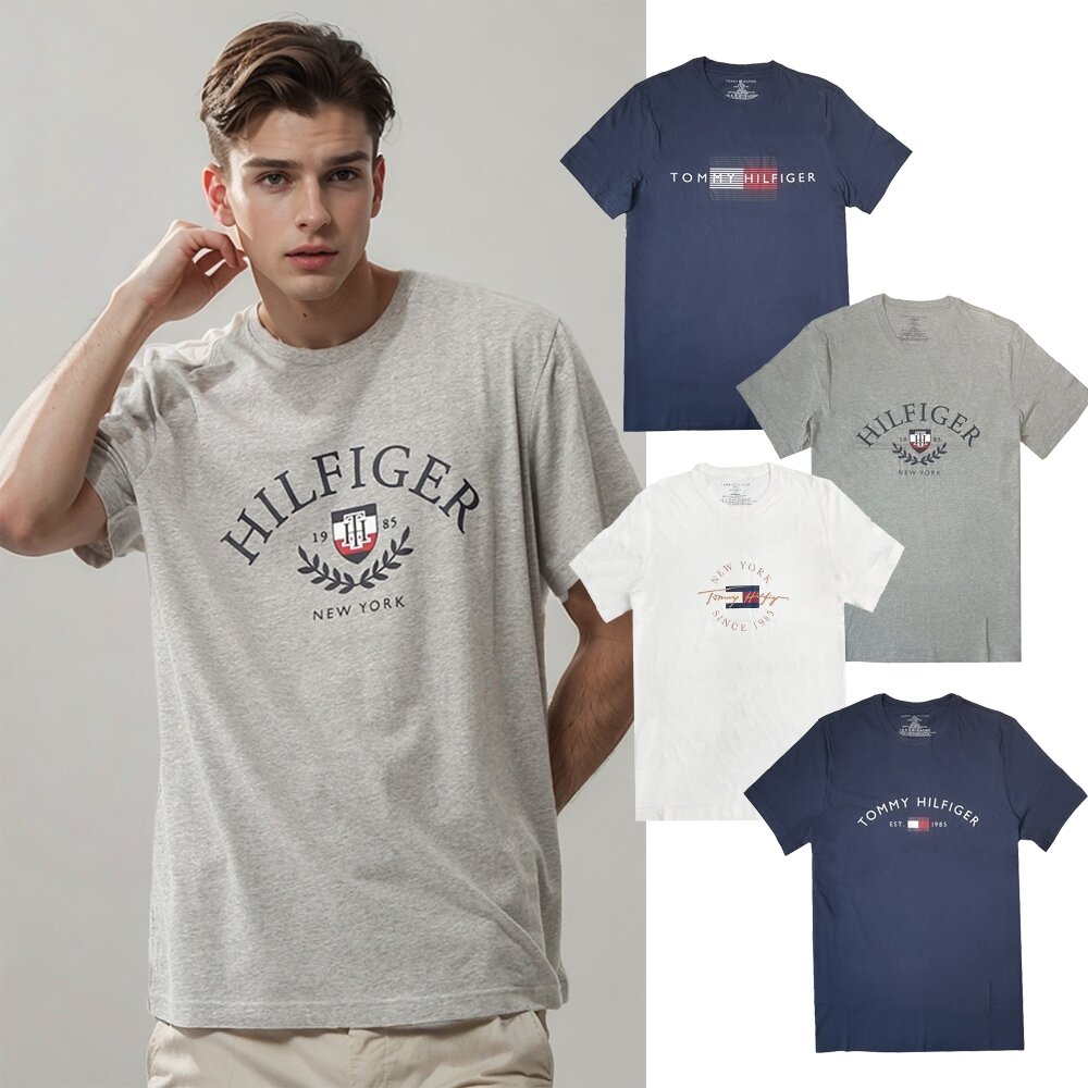 23370998046-Tommy Hilfiger 多款多色 大LOGO 側邊小LOGO短袖 短袖上衣 短T 短袖T恤 男生衣著