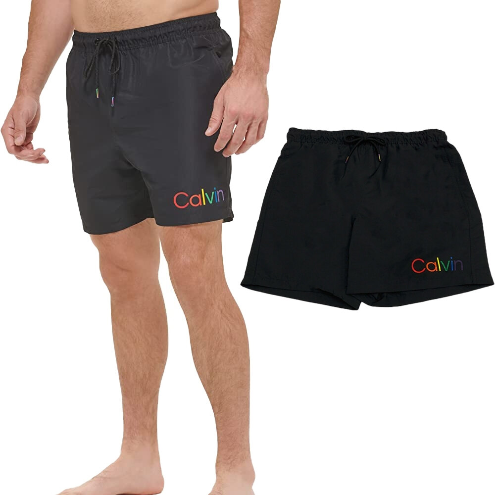 Calvin Klein 凱文克萊 CK 短褲 海灘褲 男生短褲 膝上短褲 聚酯纖維 舒適透氣 美國代購-圖片-2