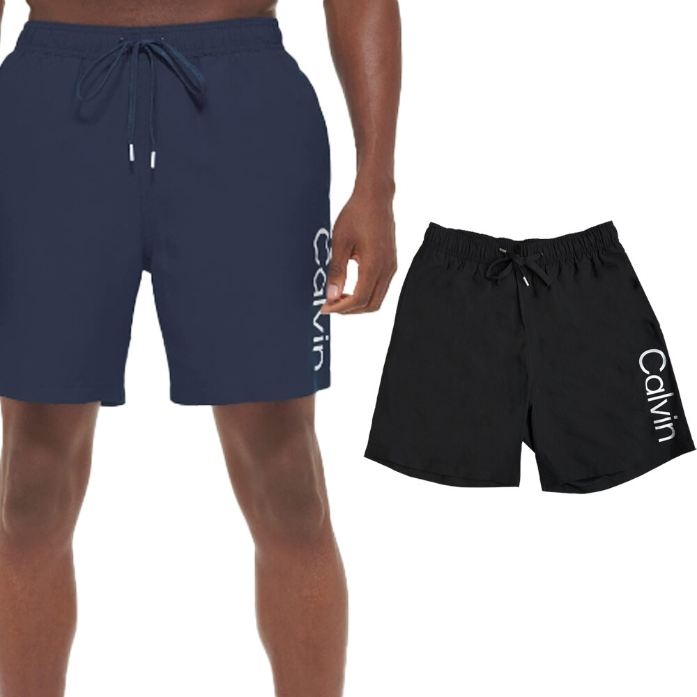 Calvin Klein 凱文克萊 CK 短褲 海灘褲 男生短褲 膝上短褲 聚酯纖維 舒適透氣 美國代購-圖片-5