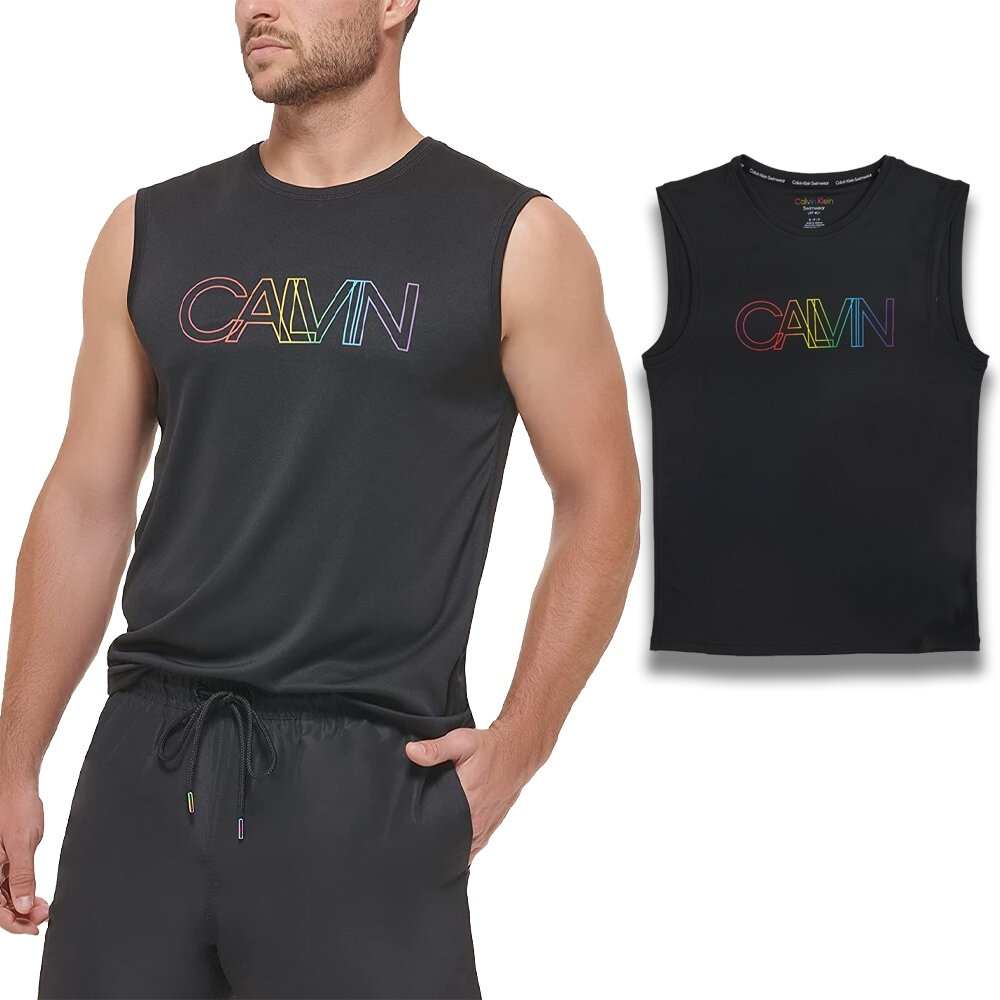 23944231227-Calvin Klein 凱文克萊 CK 多款 小LOGO 彩字 背心 短袖 上衣 男生衣著 男生上衣 美國代購 抗UV