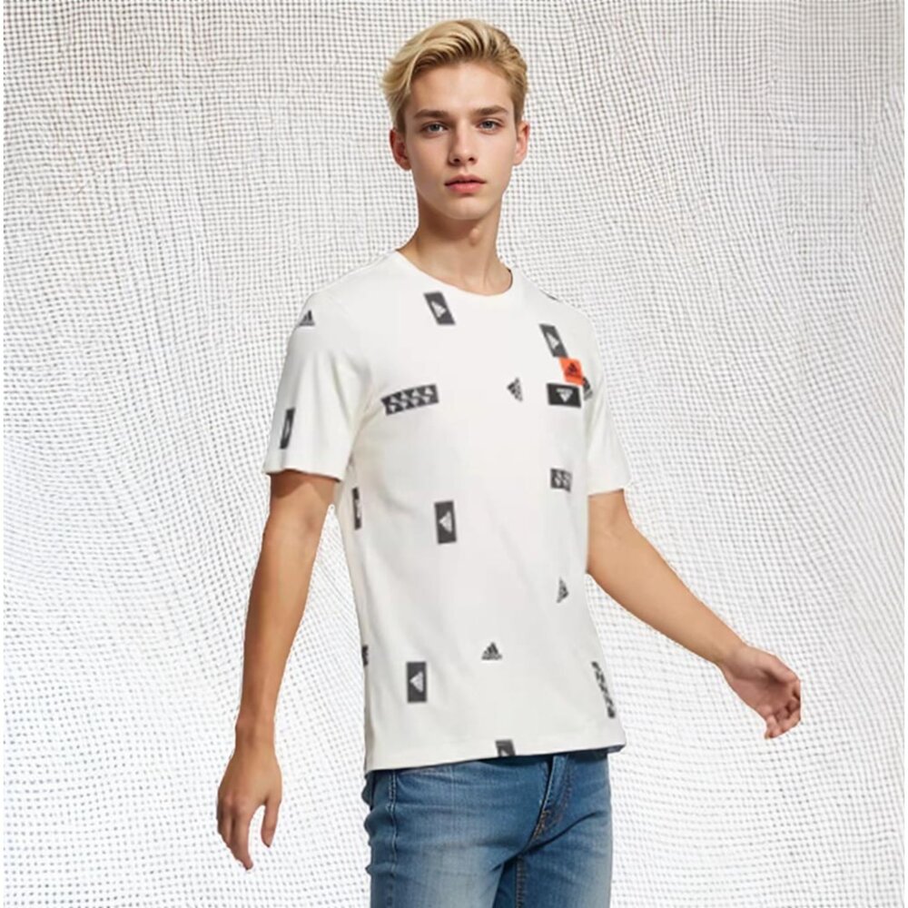 241217145119-adidas 愛迪達 男款運動休閒純棉透氣運動休閒短袖 HM2965