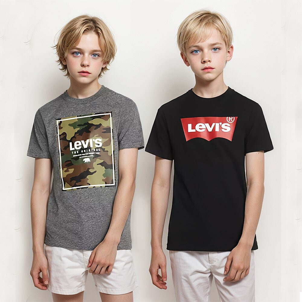 Levi's 青年 經典短TEE 兩件組 米彩 山脈 經典 LEVIS 情侶款 T-shirt 短T t恤-圖片-2