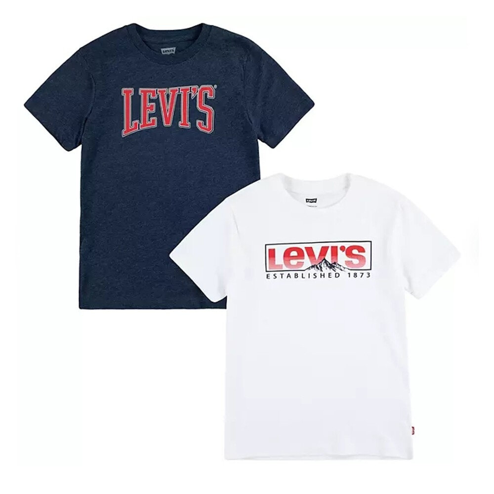 Levi's 青年 經典短TEE 兩件組 米彩 山脈 經典 LEVIS 情侶款 T-shirt 短T t恤-圖片-3