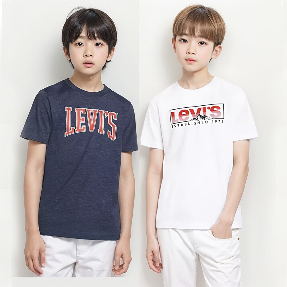 Levi's 青年 經典短TEE 兩件組 米彩 山脈 經典 LEVIS 情侶款 T-shirt 短T t恤-圖片-4
