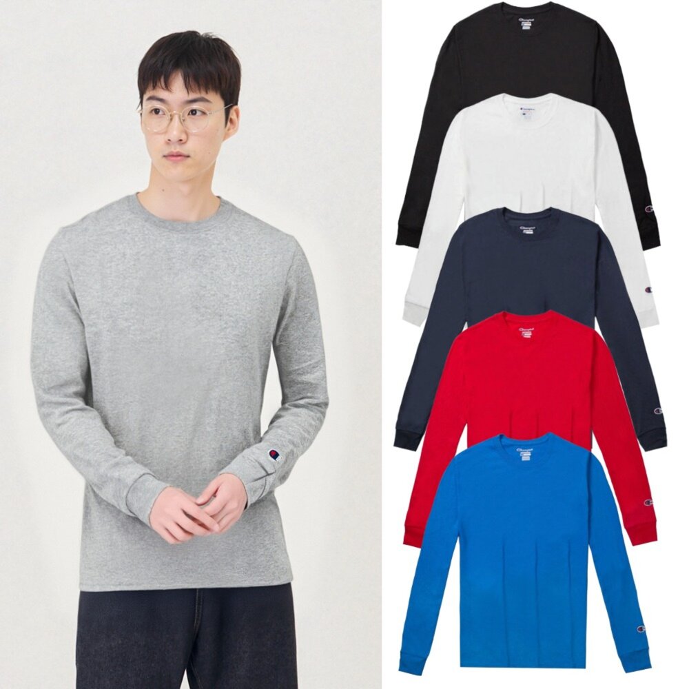 Champion CC8C 5.2oz 硬挺 繡標 素面 螺紋 長TEE 冠軍T 素T 長袖T 薄長T 冠軍T 素T-圖片-10