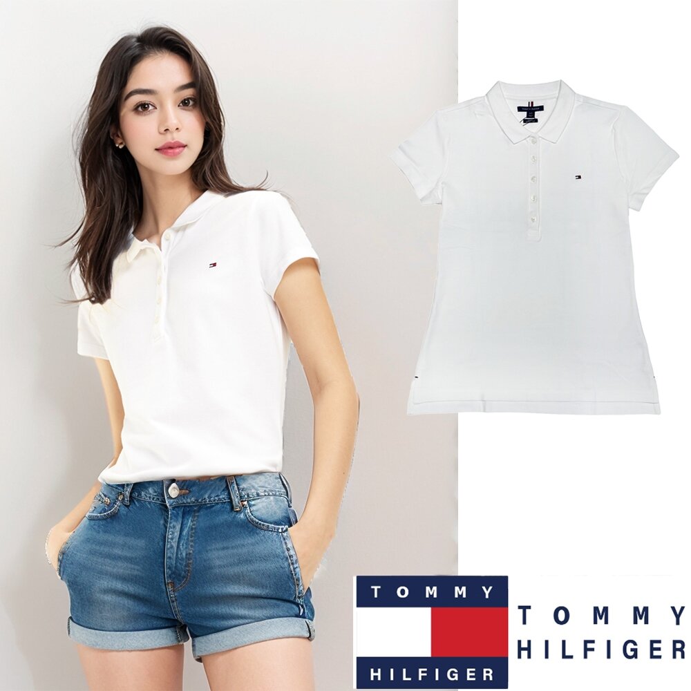 Tommy Hilfiger 女生 刺繡LOGO POLO衫 有腰身 夏季-圖片-1