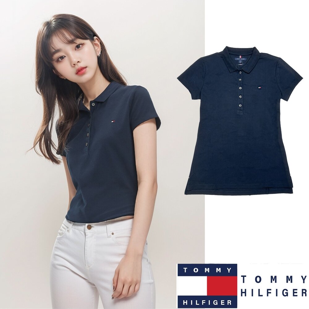 Tommy Hilfiger 女生 刺繡LOGO POLO衫 有腰身 夏季-圖片-3