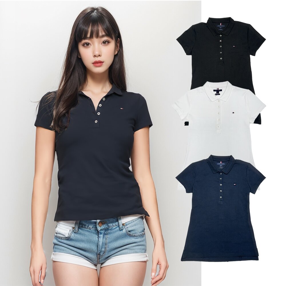 24379445142-Tommy Hilfiger 女生 刺繡LOGO POLO衫 有腰身 夏季