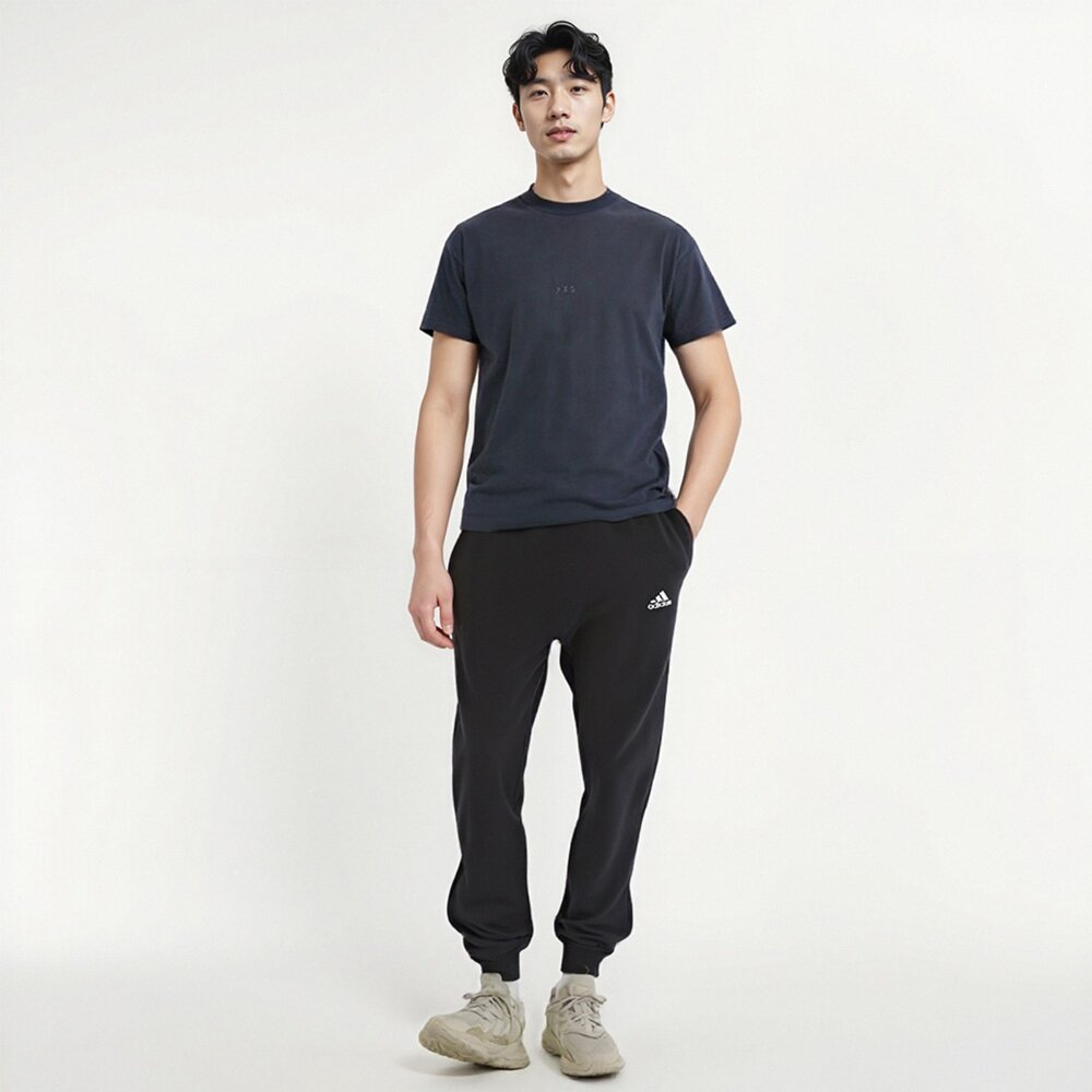 adidas 愛迪達 素面 縮口長褲 黑色 男裝 休閒長褲 運動長褲 封面照片