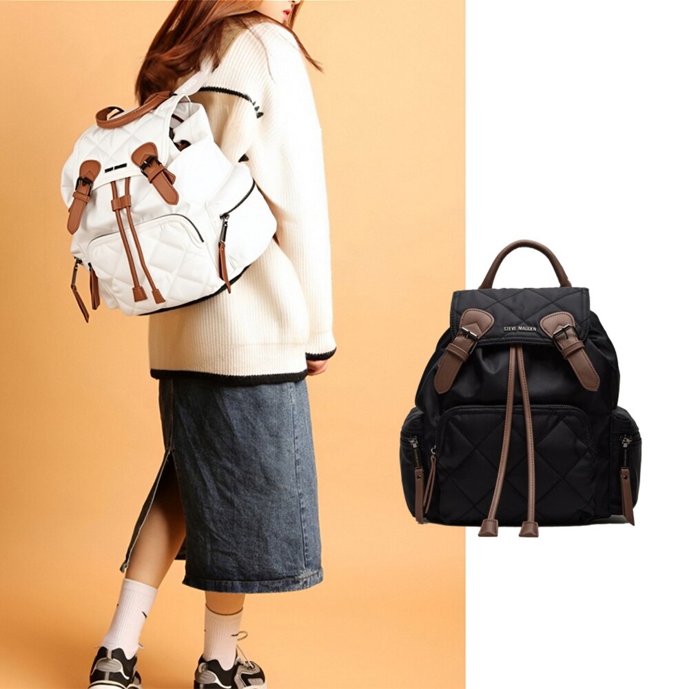 250506090821-Steve Madden Solly 菱格雙肩後背包 輕盈大容量・都會簡約設計・舒適背負・耐用收納・通勤旅遊百搭