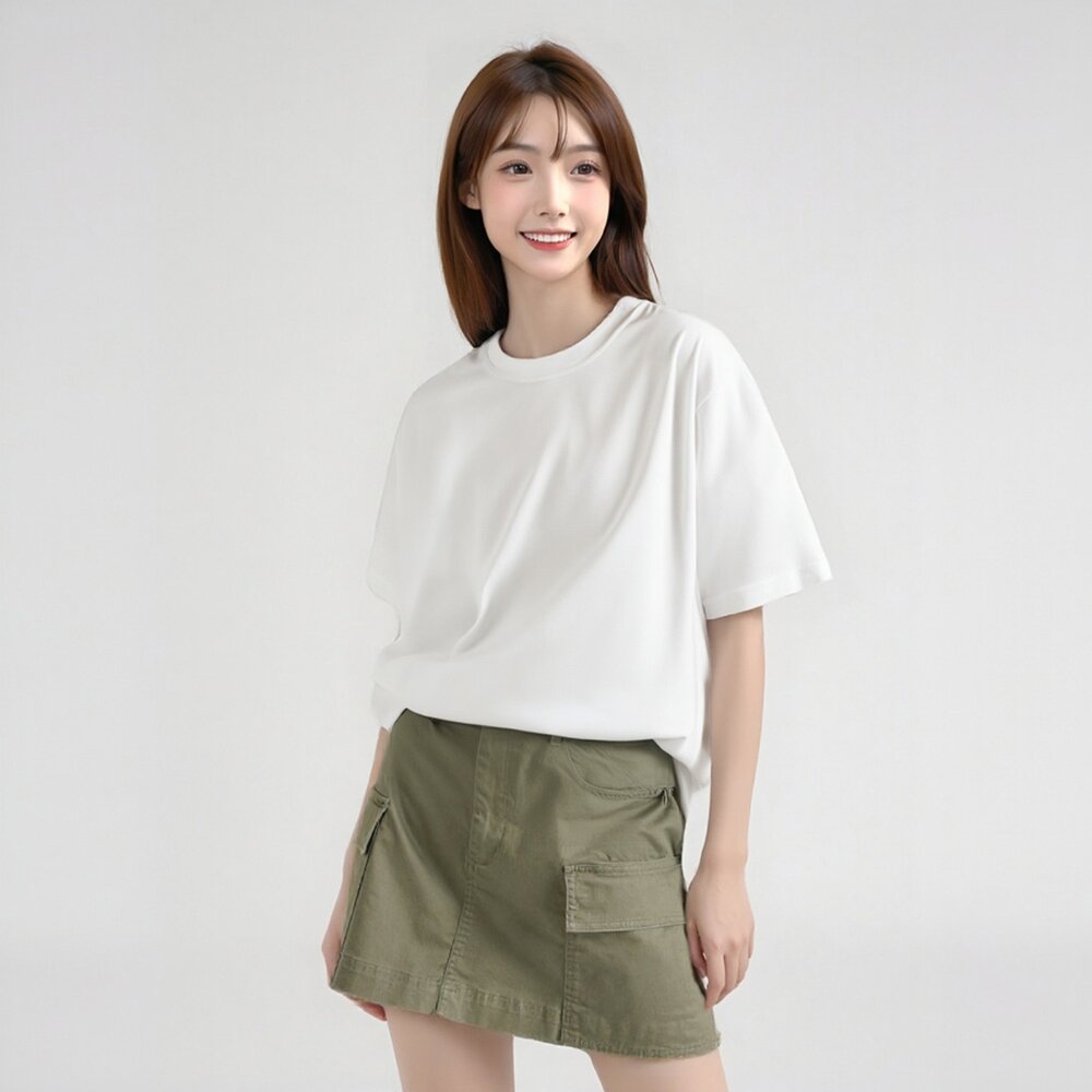 240克 16支 紗緊密賽洛紡 重磅 落肩 不透光 不激凸 精梳棉 素面 T恤-圖片-2