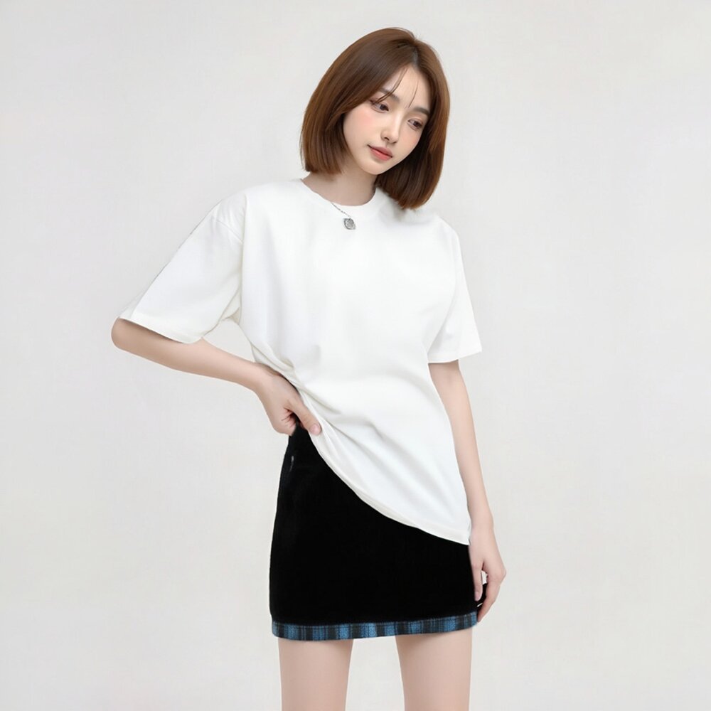 240克 16支 紗緊密賽洛紡 重磅 落肩 不透光 不激凸 精梳棉 素面 T恤-圖片-3