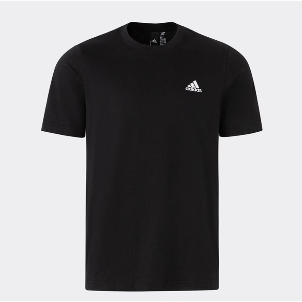 adidas 圓領 短袖 電繡 純棉 經典LOGO 男女可穿-圖片-3
