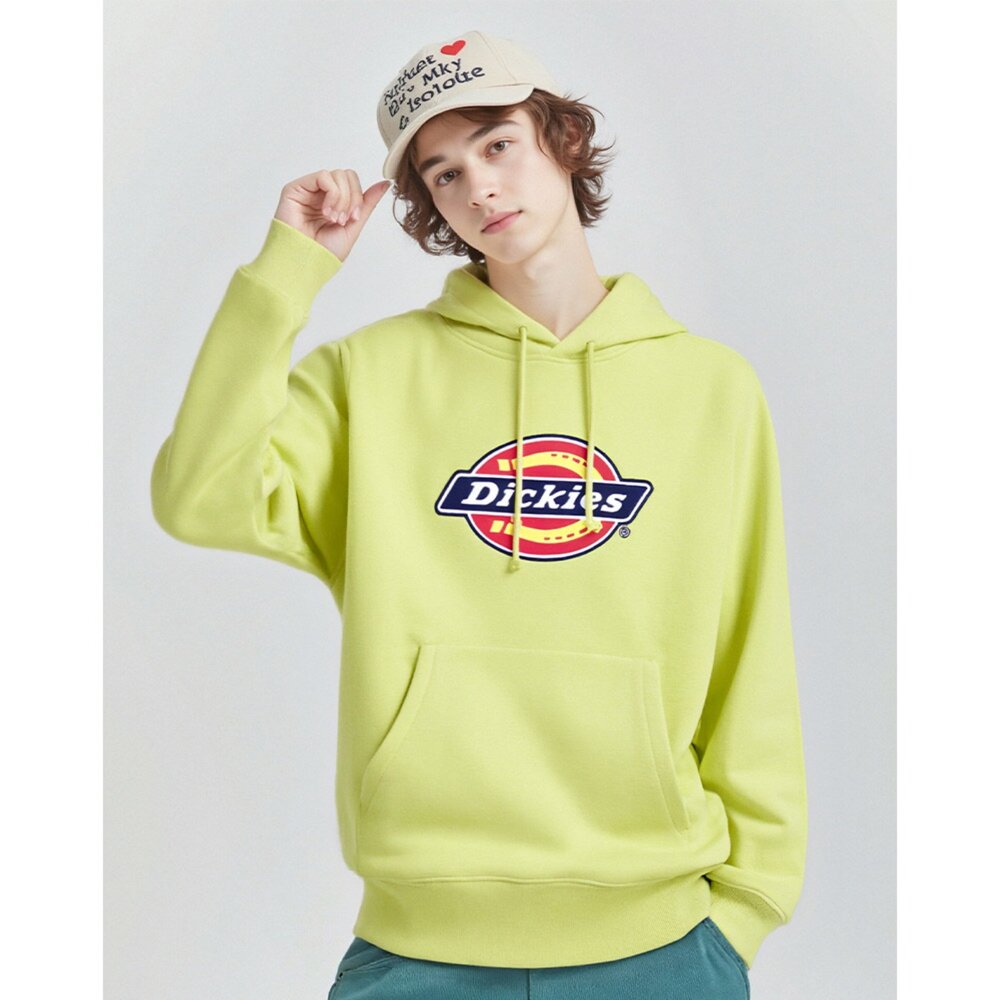 Dickies 迪凱思 經典大LOGO帽T 休閒 長袖帽T 情侶衣 長袖帽T 內針織 刷毛 刷舊-圖片-1
