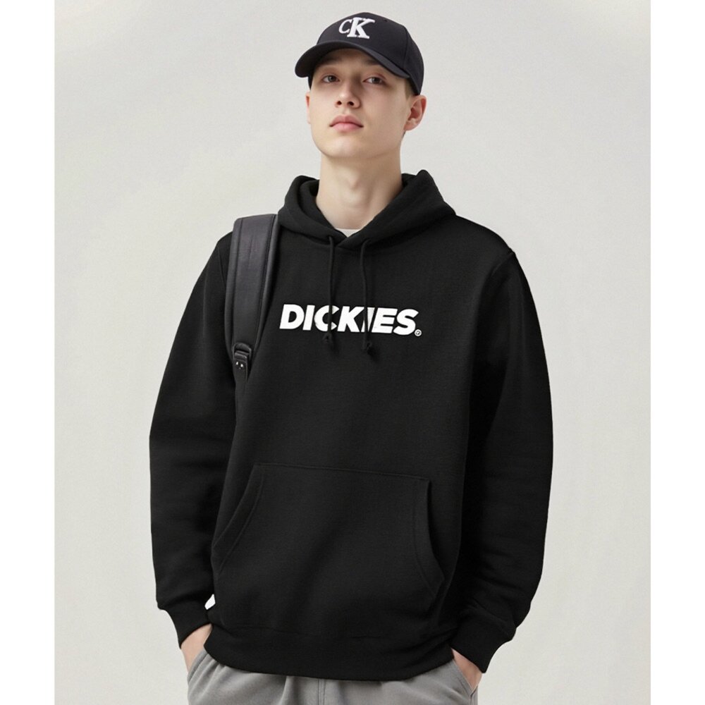Dickies 迪凱思 經典大LOGO帽T 休閒 長袖帽T 情侶衣 長袖帽T 內針織 刷毛 刷舊-圖片-9
