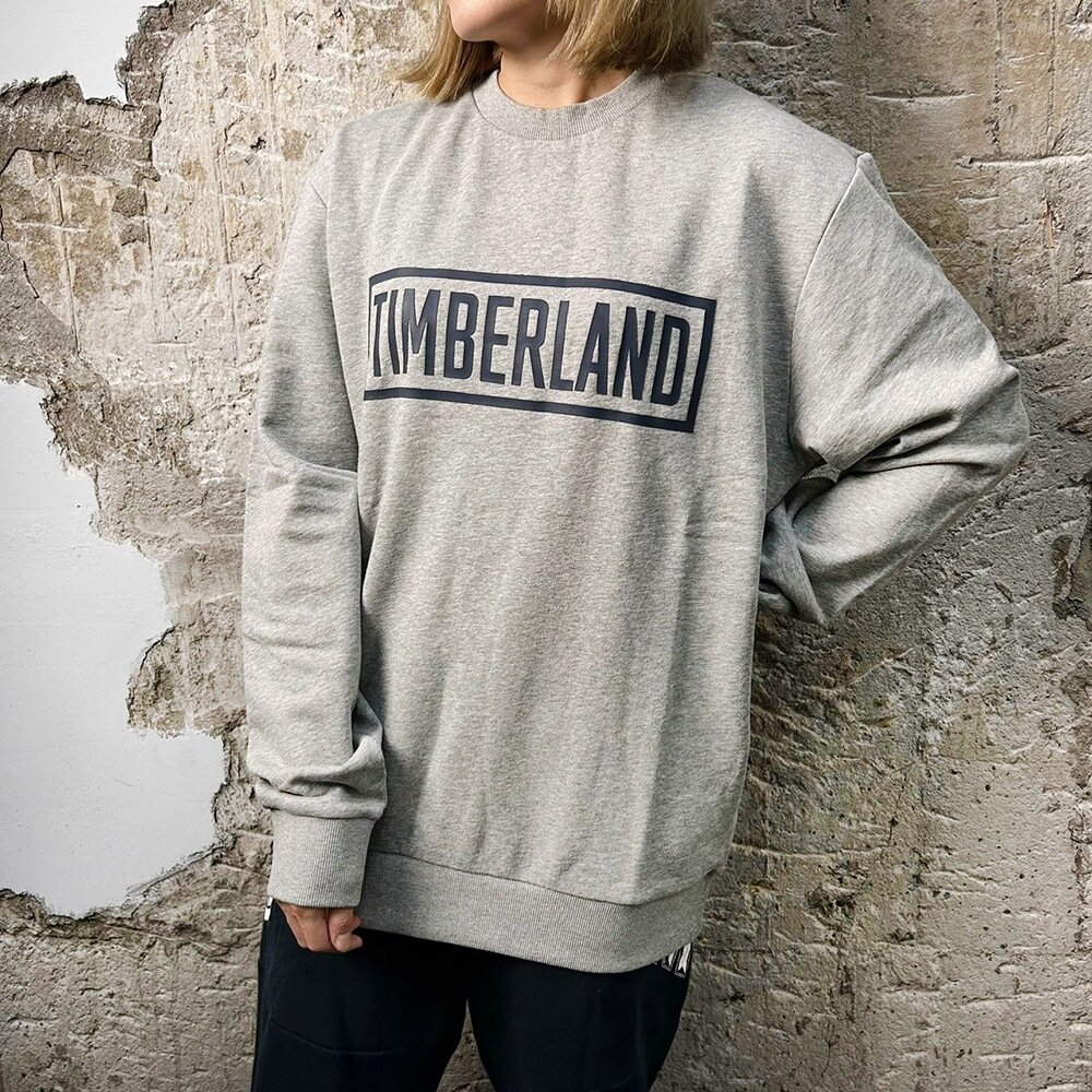 TIMBERLAND 圓領 長袖 大學T 內裏毛圈 立體印膠LOGO 男女款 男生上衣 男生衣著-圖片-2