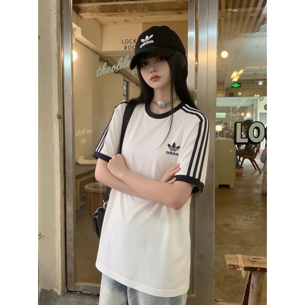 愛迪達 Adidas Originals 經典三線 三葉草 休閒運動圓領短T IA4845 IA4846-圖片-1